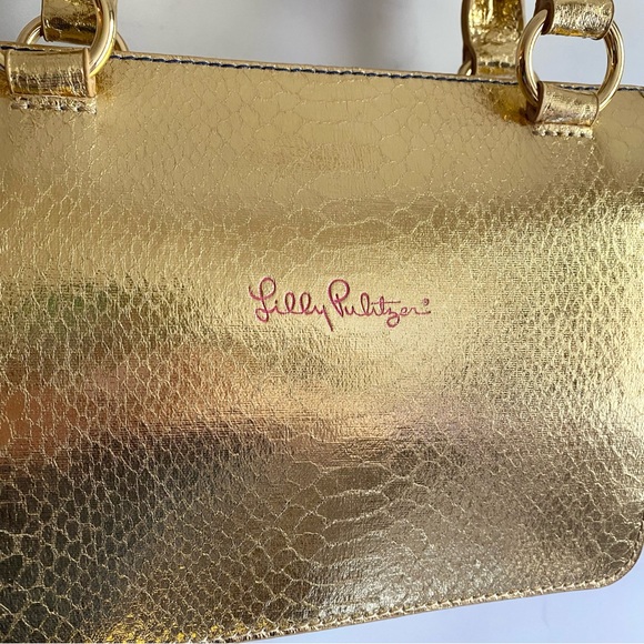 HTF Lilly Pulitzer Packable Escape Weekender Tote Bag Palms Up - Picture 3 of 13